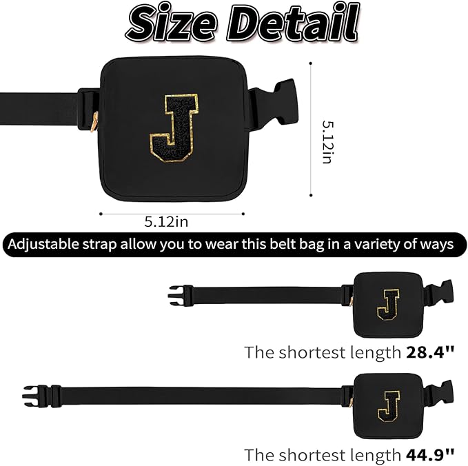 Birthday Gifts for 2 3 4 5 6 7 8 9 10 11 Year Old Girls - Mini Fanny Pack Cute Crossbody Bag Belt Bag Cute Trendy Stuff,Graduation Gifts for Girls Teens Kids Daughter Sister Her - Black,J