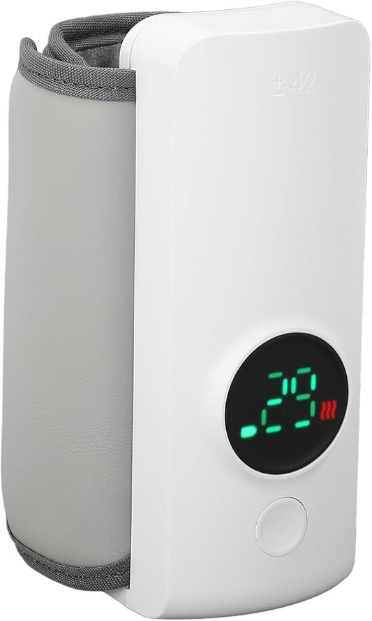 Portable Bottle Warmer, Bottle Heating Sleeve for Breastmilk or Baby Formula, Fast Baby Bottle Warmer with 6000mAh Battery, Battery Powered