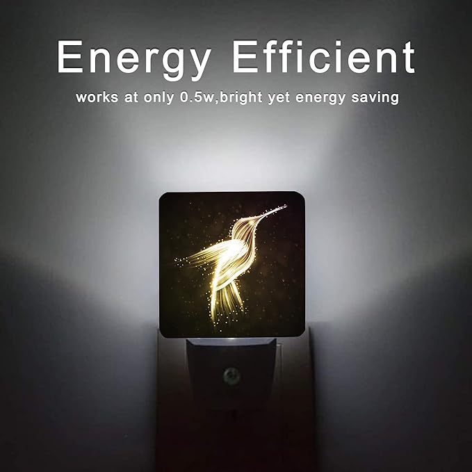 Hummingbird Night Light,Night Lights 0.5W Sleep Friendly for Women/Men Led Night Light Dusk to Dawn Sensor Nightlight for Stairway/Hallway/Kitchen