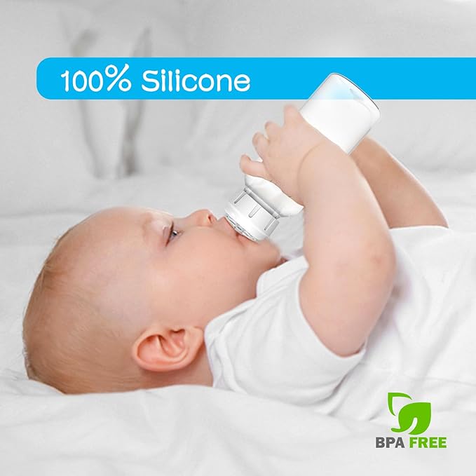6-Count Silicone Bottle Nipples for Dr. Brown's Narrow Bottles and Evenflo Feeding Classic Standard Neck Bottles, Breast-Like, Anti-Colic Valve, Fast Flow, 6m+