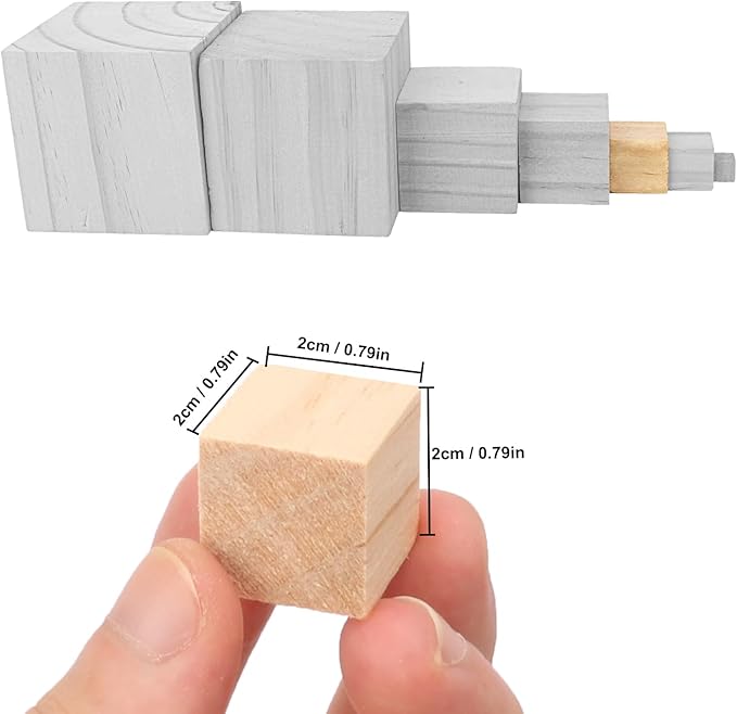 1000 PCS Premium 0.79 Inch Wooden Cubes, Natural Pine Wood Cubes for Crafts, Wood Blocks Ready for Artistic DIY Projects-Unleash Creativity with Blank Wood Blocks