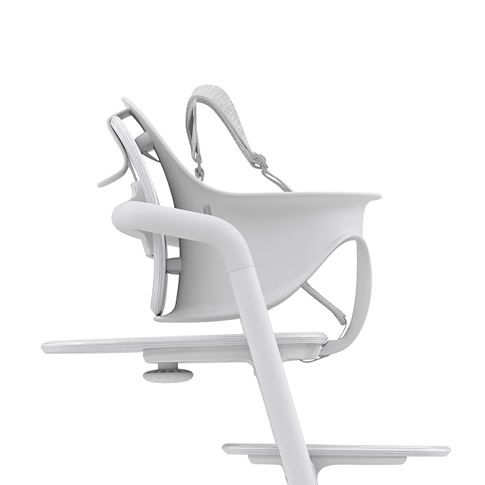 Cybex LEMO High Chair 3-in-1 Set with Baby Set + Snack Tray - Modern Design, One-Hand Depth & Height Adjustment & Anti-Tip Wheels - from 6 Months, Convertible to Adult Chair, All White