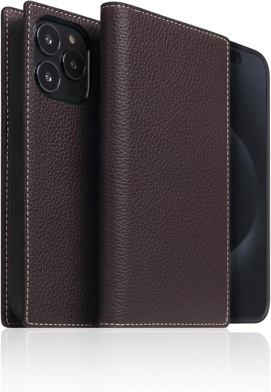 D8 Full Grain Leather Wallet Case for iPhone 15 Pro Max - [2-in-1] Handcrafted Detachable Diary Style with Magnetic MagSafe Back Cover, Gift Box Included (Brown Cream)