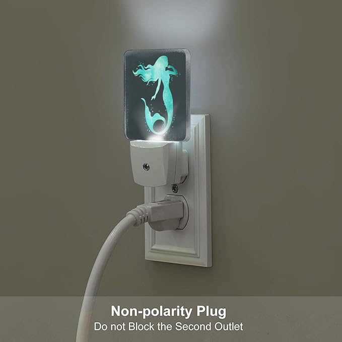 Groovy Mermaid Night Light,Plug-in Nightlights Auto Sensor Night Lamp Dusk-to-Dawn Lamp Home Decor for Nursery Children Girls Boys