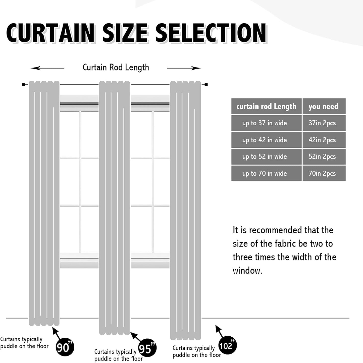 Anytime 100% Blackout Curtain Set, Thermal Insulated & Energy Efficiency Window Draperies for Guest Room, Full Shading Panels for Shift Worker and Light Sleepers（Beige, 2 Panels, 52W x 102L）