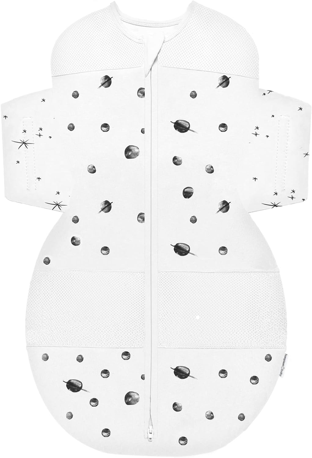 Happiest Baby SNOO Sleep Sack - 100% Organic Cotton Baby Swaddle Blanket - Doctor Designed Promotes Healthy Hip Development (Ivory Planets, Large)