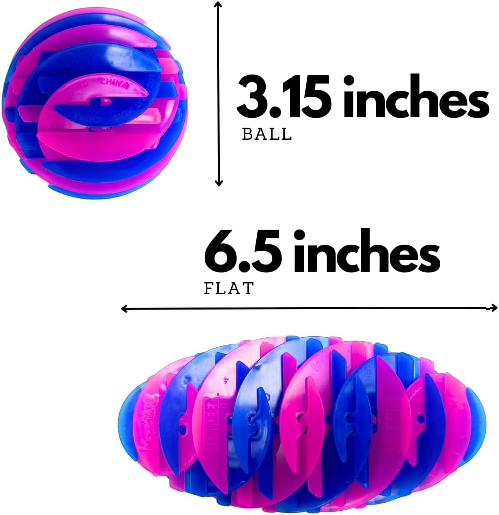 Zinkeez FlatBall - The Ultimate Flat-to-Ball Fidget Toy - for Kids, Teens and Adults Ages 4 and Up - Blue Fusion