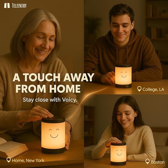 Telepathy Voicy – The Magical, Screen-Free, Color & Voice Messenger for Children, Tech Gift for Kids That Keeps Them Connected with Friends & Family. Bedside Lamp with Colors & Voice (Ages 3-14)