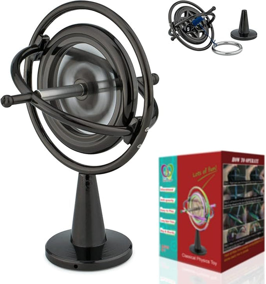 DjuiinoStar Premium Gyroscope: Sturdy&Durable, Pass 2nd Floor Drop Test, Long Spin Time (Play Tricks at Ease, Use Ball Bearings), Educational Physics Anti-Gravity Toy DG-5B