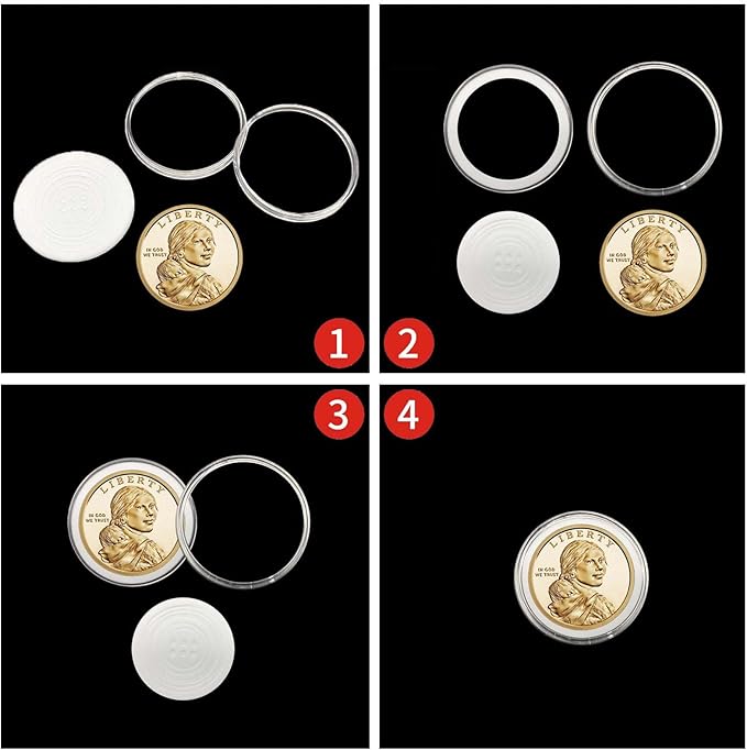 100 Pieces 30mm Coin Capsules Coin Holders for Collectors, with Foam Gasket and Plastic Storage Organizer Box, 5 Sizes (17/20/25/27/30mm) Coin Case for Coin Collection Supplies