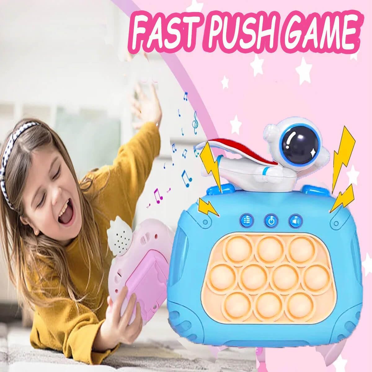 Quick Push Game Console,Pop Fidget Toys ,A Toy Game Machine That Exercises Reaction Ability and Improves Concentration | Gift Idea for Kids & Teens Boys & Girls (Astronaut)