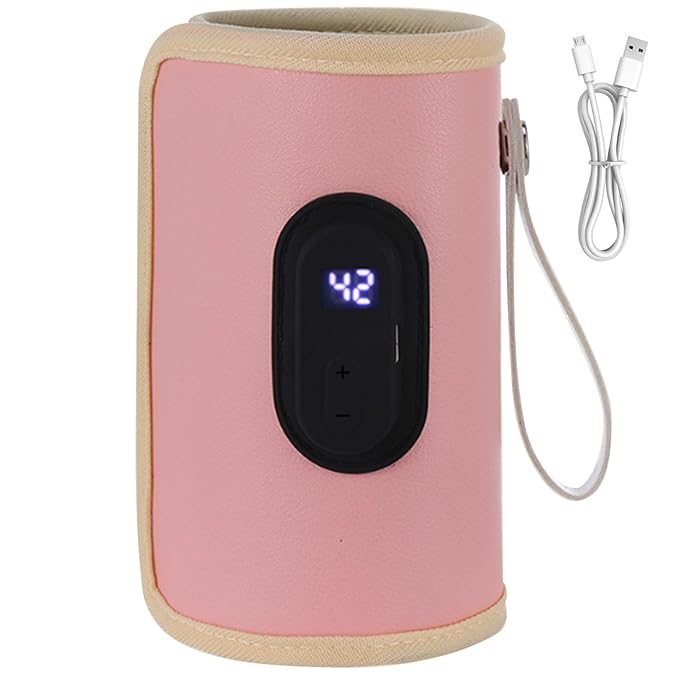 Portable Bottle Warmer 18W Quick Heating Baby Bottle Warmer Temperature Adjustable USB Baby Bottle Heater for Home Family Travel Style 2, Portable Bottle Warmer