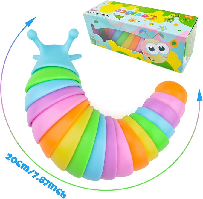 Cevioce Sensory Slug Fidget Toys,Fidget Slug Toys for Adults & Kids Party Favors,1 PC Cute Autism Sensory Toys for Autistic Children,Toddler Christmas Stocking StuffersTravel Toys for 3+