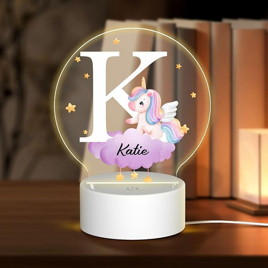 Personalized Cute Forest Animal Night Light for Kids,Custom Name Touch Control Nursery Lamp,3 Color Changing Acrylic Glow Light for Baby Boys,Girls,Toddler Bedroom Decor