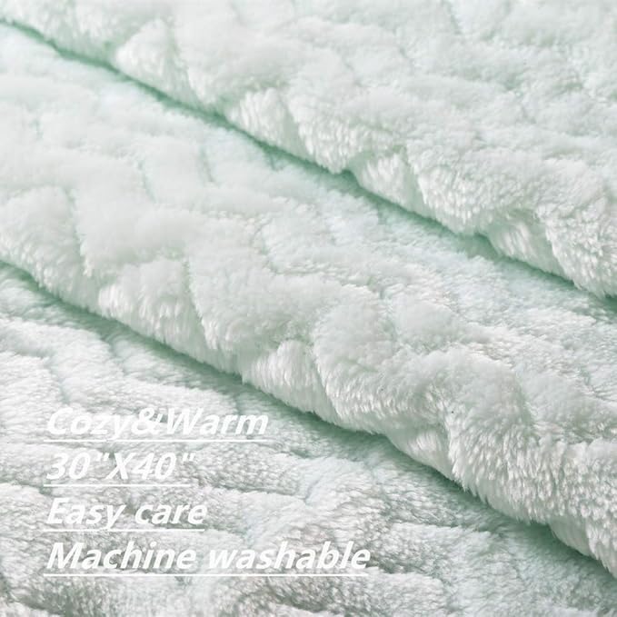 CREVENT 30''X40'' Soft Cozy Warm Baby Blankets for Boys Girls Solid Color - All Season Use - Newborn Essentials (Wave Avocado Green)