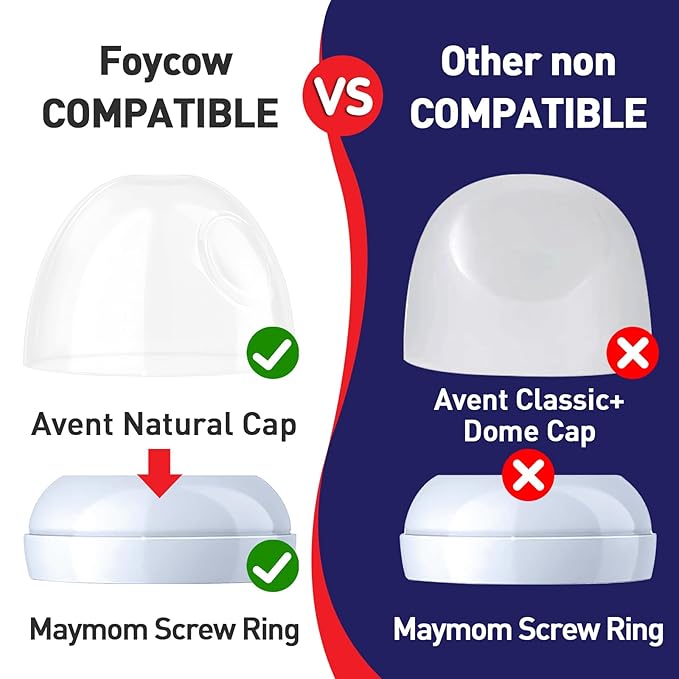 Philips Avent Baby Bottle Caps and Collar Accessories - Dome Caps, Nipple Rings for Natural Bottles - 4-Pack Replacement Kit