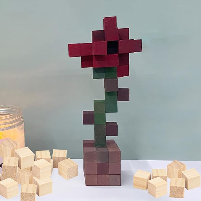 150 Packs Wooden Blocks for Crafts, 1.2 Inch Pine Wood Cubes, 3 x 3 x 3 cm Wooden Cubes for Paint, Stamp, Decorate, DIY Projects and Personalized Gifts,by GNIEMCKIN