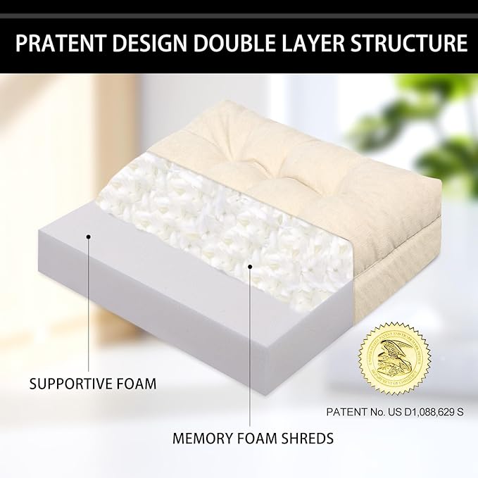 HAVARGO Recliner Cushions for Elderly, 20x20x5 Inch Thick Chair Cushion Patent Design Soft Tufted Dual Layer Booster Seat Cushions for Seniors Recliner Risers Beige 1P