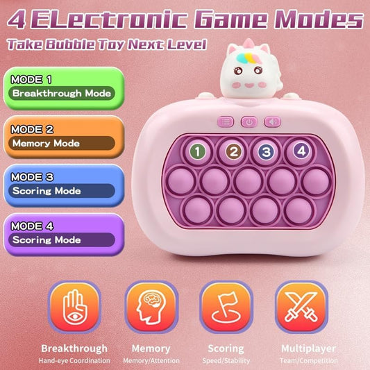 Fast Push Game | Light Up Fidget Toy | 2024 Upgraded Fast Push Game Pop Fidget Toys for Kids, Educational and Memory Growth | Speed Push Pop Game (Unicorn)