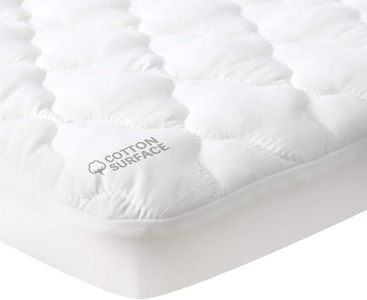 Waterproof Mini Crib Mattress Pad Sheets Fitted, Cotton Fabric Mini Crib Protector, Fits Dream On Me Folding Playard Mattress, Baby Playard Sheets Cover