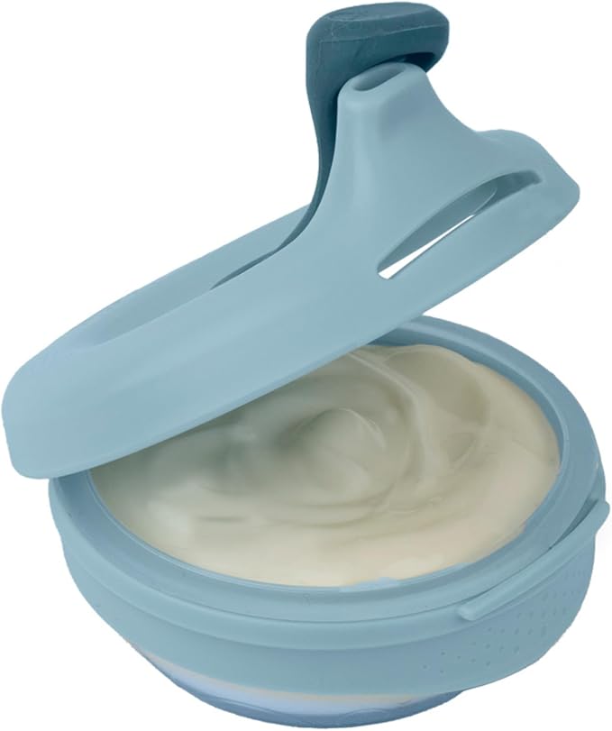 b.box Fill + Feed (Lullaby Blue) | Reusable Baby Food Pouch | For Babies & Toddlers 4m+ | Silicone/Nylon Pouch, BPA-Free Lid | Dishwasher & Microwave Safe | 110mL (3.7oz, ½ Cup) Capacity