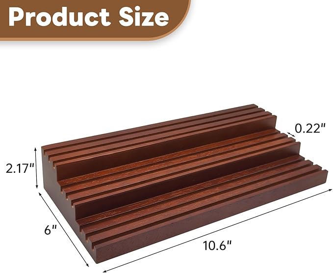 100% Solid Wood Challenge Coin Display Stand,Three-Tier Coin Rack Military Coins Display Holders Shelves,9 Row Wooden Army Collectible Coins Holder Case Holds 60-75 Coins