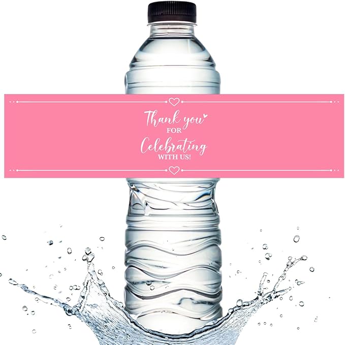 100PCS Wedding Water Bottle Labels Waterproof Greenery Floral Wraps Sticker for Water Bottle Baby Shower Bottle Label for Bridal Shower Party Thanks A17
