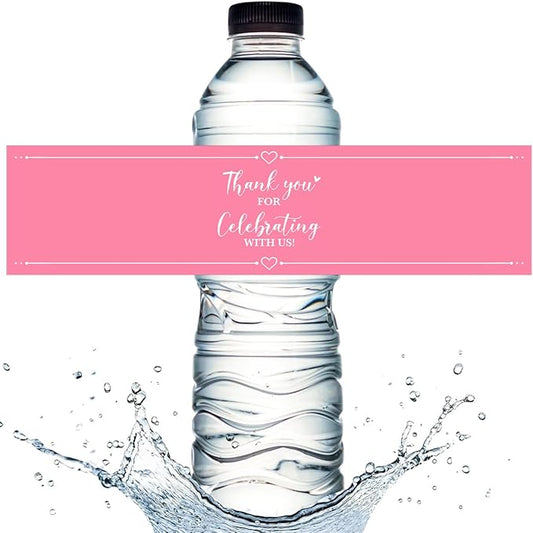 100PCS Wedding Water Bottle Labels Waterproof Greenery Floral Wraps Sticker for Water Bottle Baby Shower Bottle Label for Bridal Shower Party Thanks A17