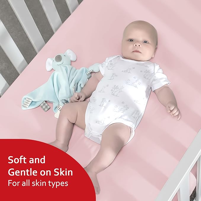 Crib Sheets for Girls 4 Pack, Fitted Crib Sheets for Standard Size Crib and Toddler Mattresses, Soft and Breathable Baby Gift Girl Set, Pink