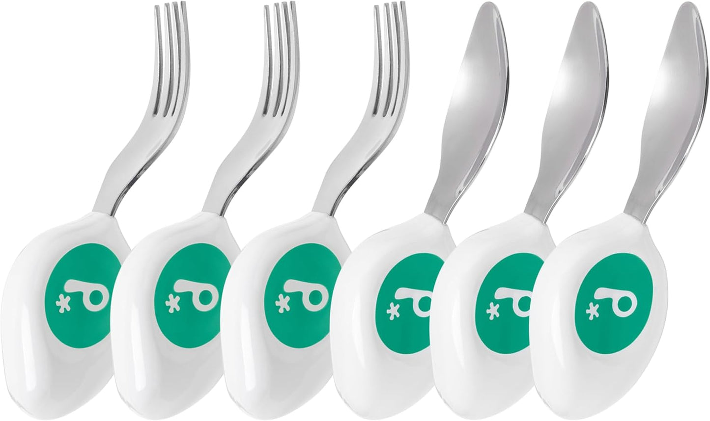 doddl 6-piece Spoon and Fork Set (3 Pairs) - Learn to use Toddler Silverware in Minutes, Toddler Utensils 1 year old & up, Baby Led Weaning Supplies