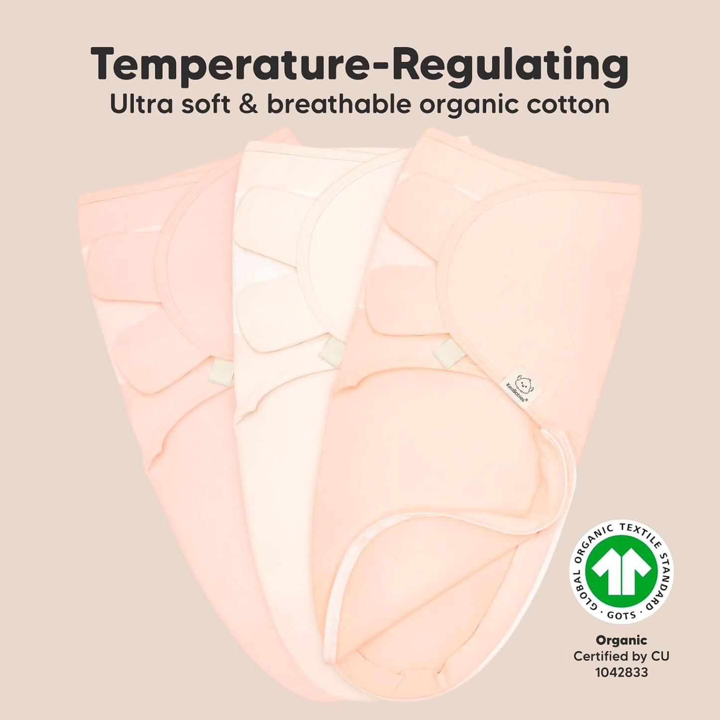 Baby Swaddle Sleep Sacks with Zipper - 3-Pack Swaddles for Newborns 0-3 Months, Infant, Baby Girls, Boys, Soft & Durable Newborn Sleep Sack,Easy Diaper Change Swaddling Blanket(Angelic)