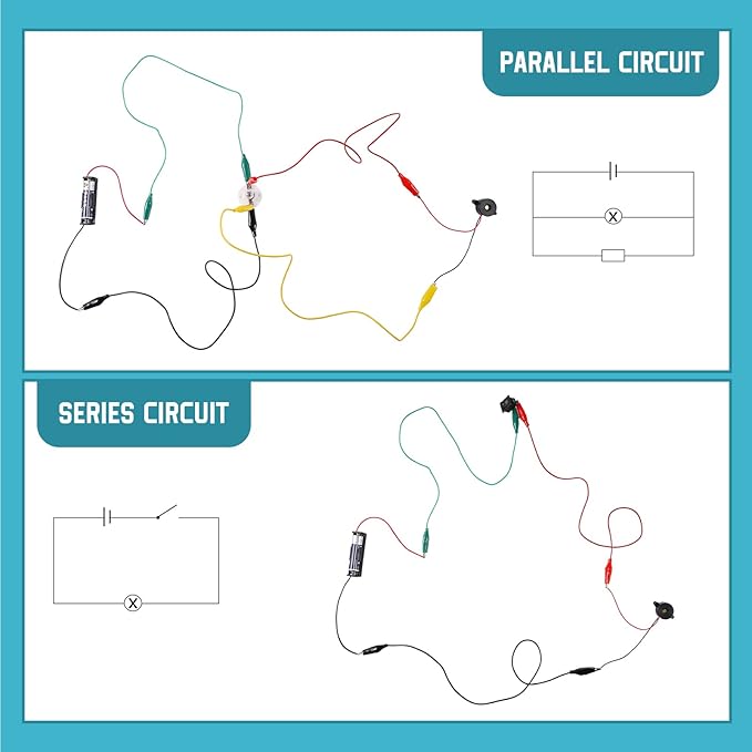 Sntieecr 3 Pack 42 PCS Electric Circuit Motor Kit with Organize Bags, Educational Montessori Learning Electric Circuit Kit Sets for Kids DIY STEM Science Project
