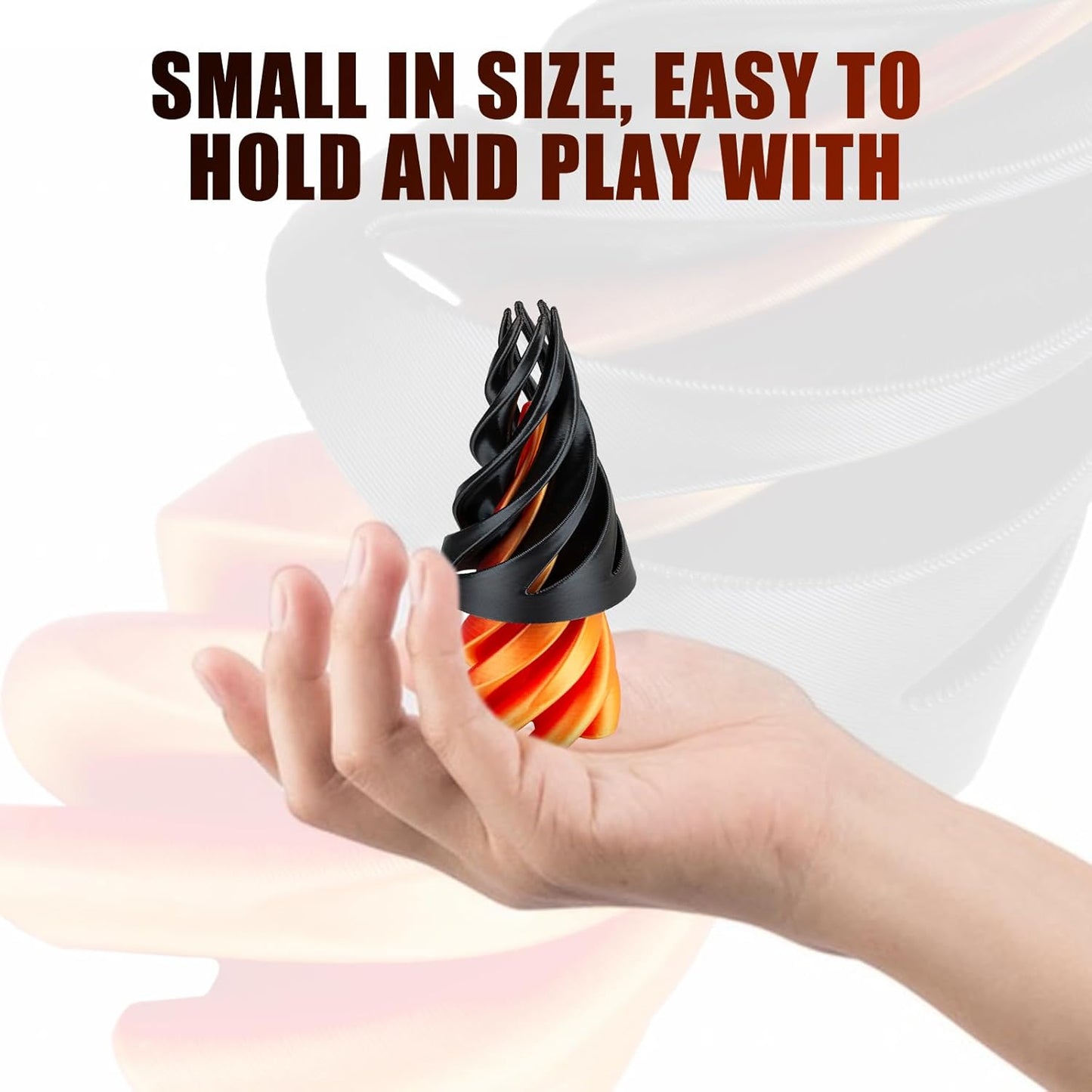 Impossible Pyramid Passthrough Sculpture 3D Printed Spiral Cone Toy Spiral Cone Fidget Toy Pass Through Pyramid Fidget Toy Stress Relief Desk Toy Pyramid Model Relax Anxiety Toy Children Adult Black