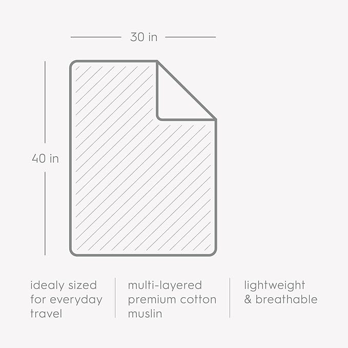 Little Unicorn Newborn Receiving Quilt | Ultra- Soft, Multi-Layered Muslin Fabric | Gift for Newborns & on-The-go (Taupe Cross)