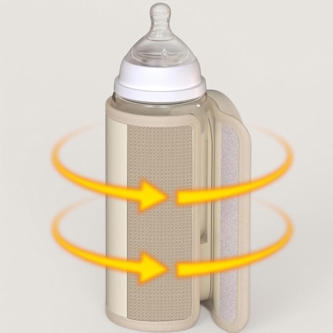 Zopsc Portable Bottle Warmer for Travel, 4000mAh*2 USB Cordless Milk Bottle Warmer and Insulation Cover, Smart Constant Temperature, Universal Fit for Home Outdoor