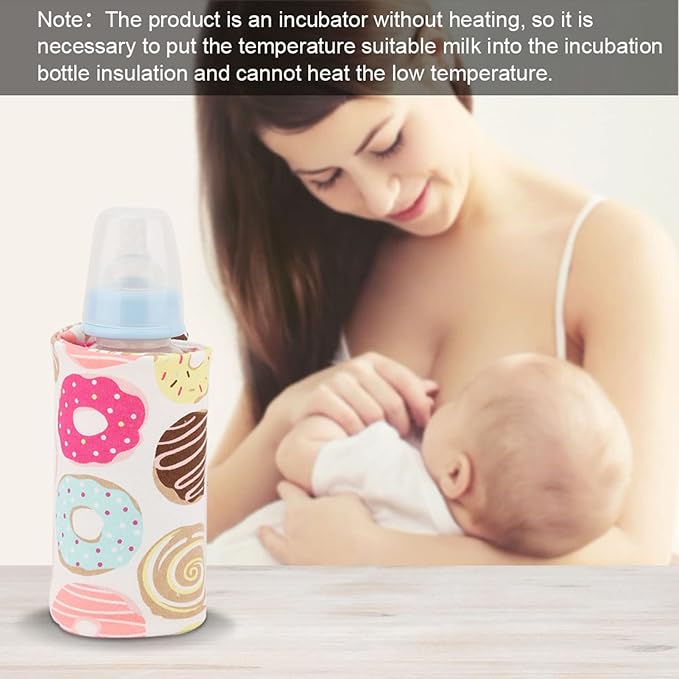 GOTOTOP Bottle Warmer Bag Bottle Warmer Case Milk Warmer Portable Cooler Bag with USB Charging Port for Baby Care(Donut)