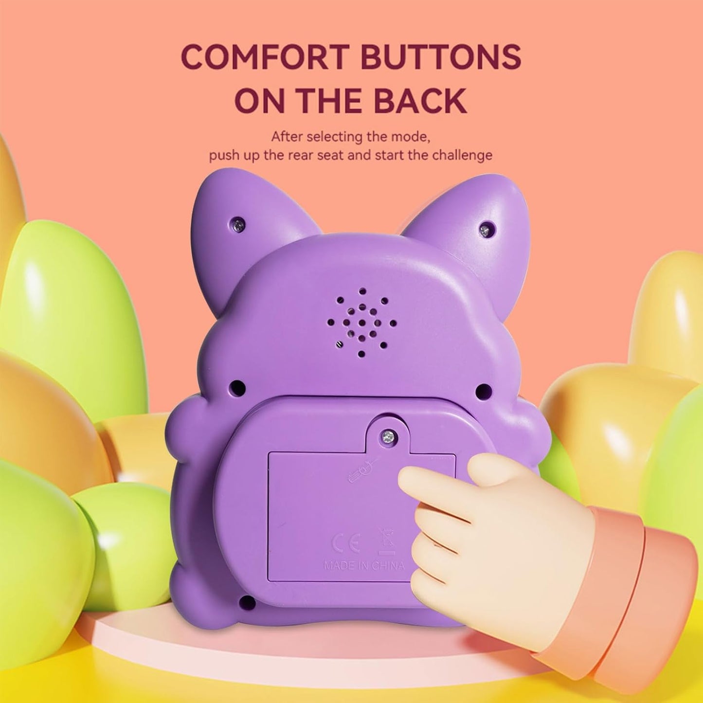 Light Up Pop Fidget Sensory Toys Handheld Game,Push Bubble Pop Puzzle Game Machine,Stress Relief Gifts for Kids Adults(Corgi Purple)