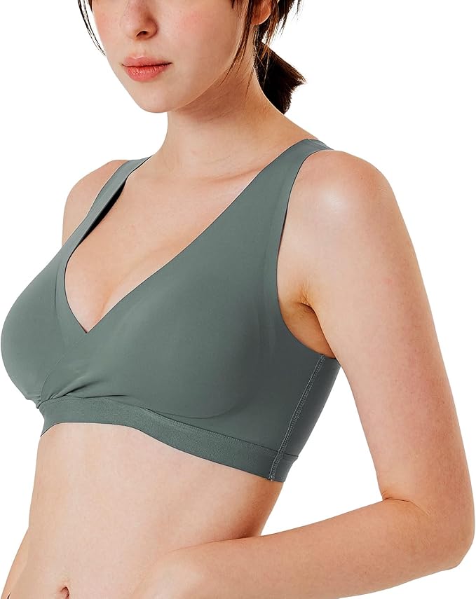 Mamaway Silky Crossover Nursing Maternity Wireless Bra, Smooth, Soft, Cooling, No Buckle, No Show for Sleeping Breastfeeding