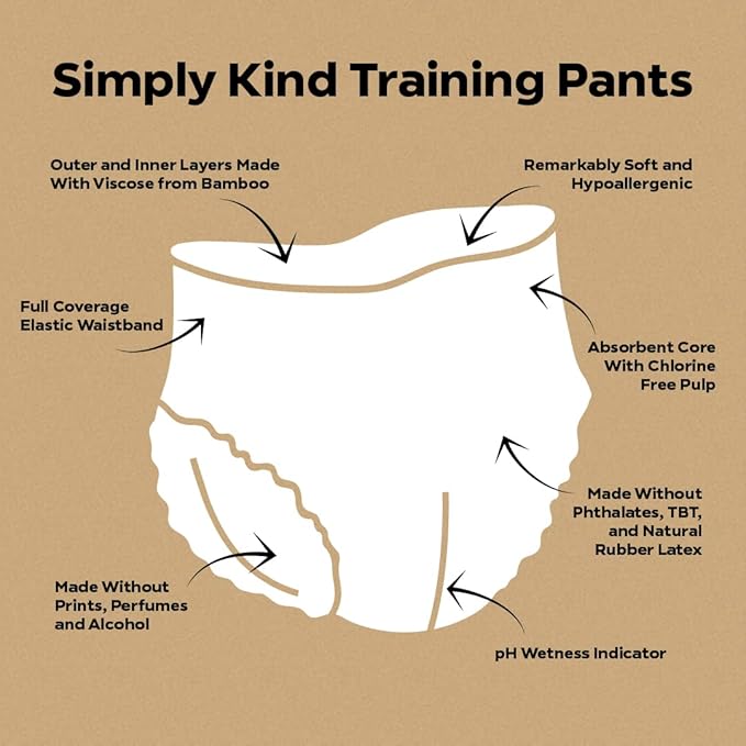 DYPER Toddler Potty Training Pants Girls & Boys Size 2T-3T, Honest Ingredients, Day & Overnight, Made with Plant-Based* Materials, Hypoallergenic for Sensitive Skin, Unscented