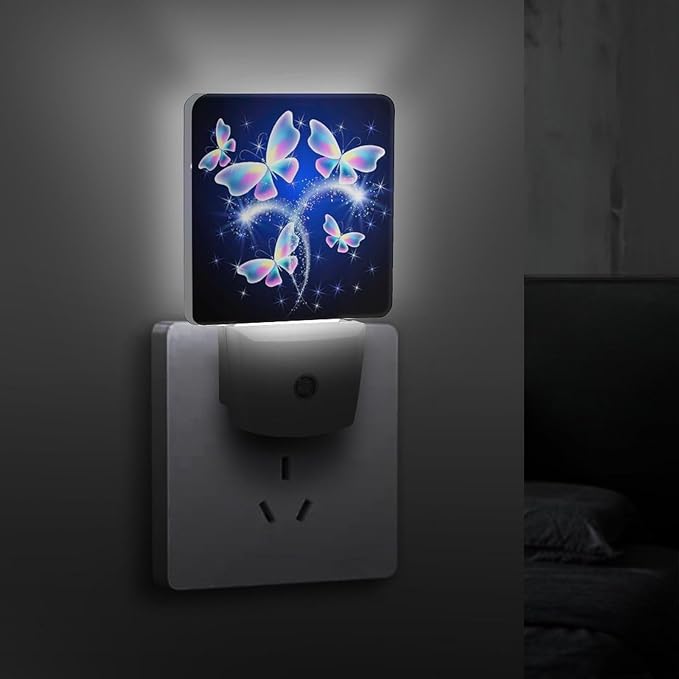 Butterfly Night Light, Plug into Wall Decor Nightlights for Bedroom, Bathroom, Hallway, Kitchen, with Dusk to Dawn Light Auto Sensors LED Night Lights for Boys Girls Women Men Room Gifts