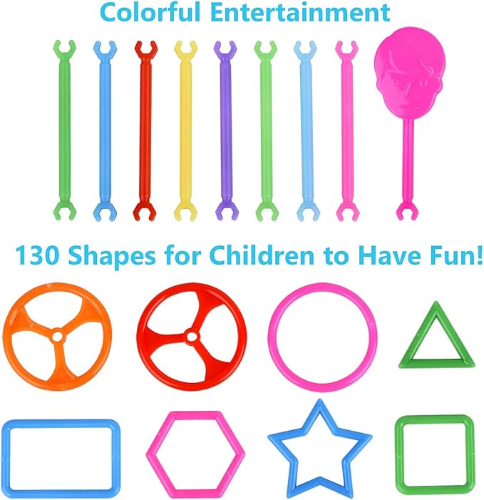 Juboury 1054Pcs Building Toy Building Blocks Bars Different Shape Educational Construction Engineering Set 3D Puzzle, Interlocking Creative Connecting Kit, Great STEM Toy for Both Boys and Girls