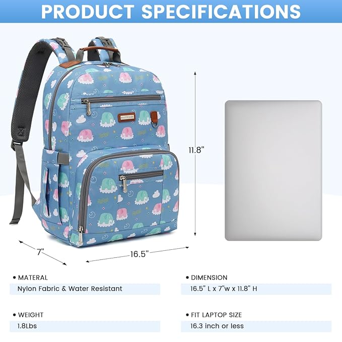 Diaper Bag Backpack, Large Baby Nappy Bags with Portable Changing Pad for Boys and GirlsMultifunction Travel Baby Bag for Moms Dads, Shower Gifts Waterproof and Stylish