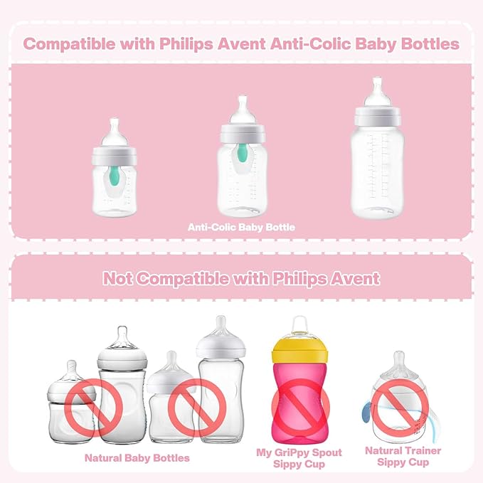 Sippy Spouts for Philips Avent Anti-Colic Baby Bottles, Food Grade Soft Silicone Sippy Cup Nipples, [Variable Flow] [Spill-Proof] [BPA-Free],6m+, 4 Count (Sippy Nipples)