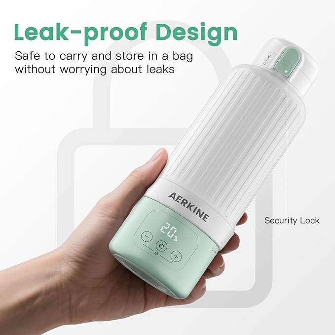 Portable Milk Warmer for Travel - The Portable Bottle Warmer On The Go with 16.9 Ounces Large Capacity and 10000mAh Long Battery Life, Meet All Your Baby Travel Essentials Needs(Green)