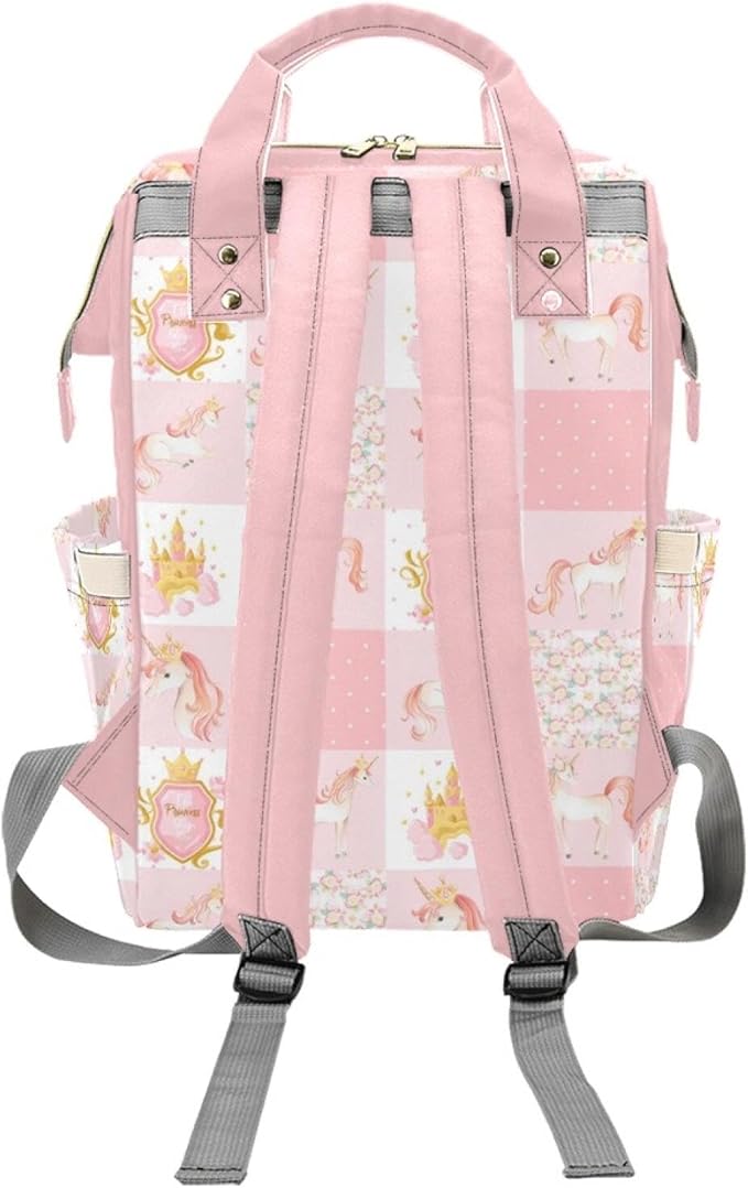 Personalized Unicorn Diaper Bag with Name – Custom Baby Bag, Nursing Tote Backpack for Mom, Custom Name Mommy Daypack, Shower Gift for Baby