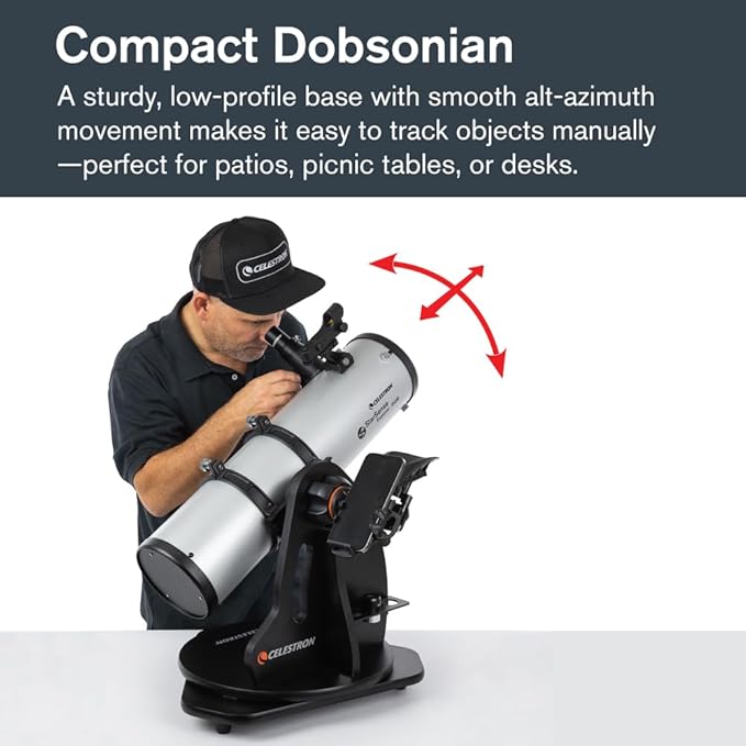 Celestron StarSense Explorer 130AZ App-Enabled Telescope – 130mm Tabletop Dobsonian with Smartphone Dock & StarSense App – iPhone & Android Compatible – Easy-to-Use for Beginners