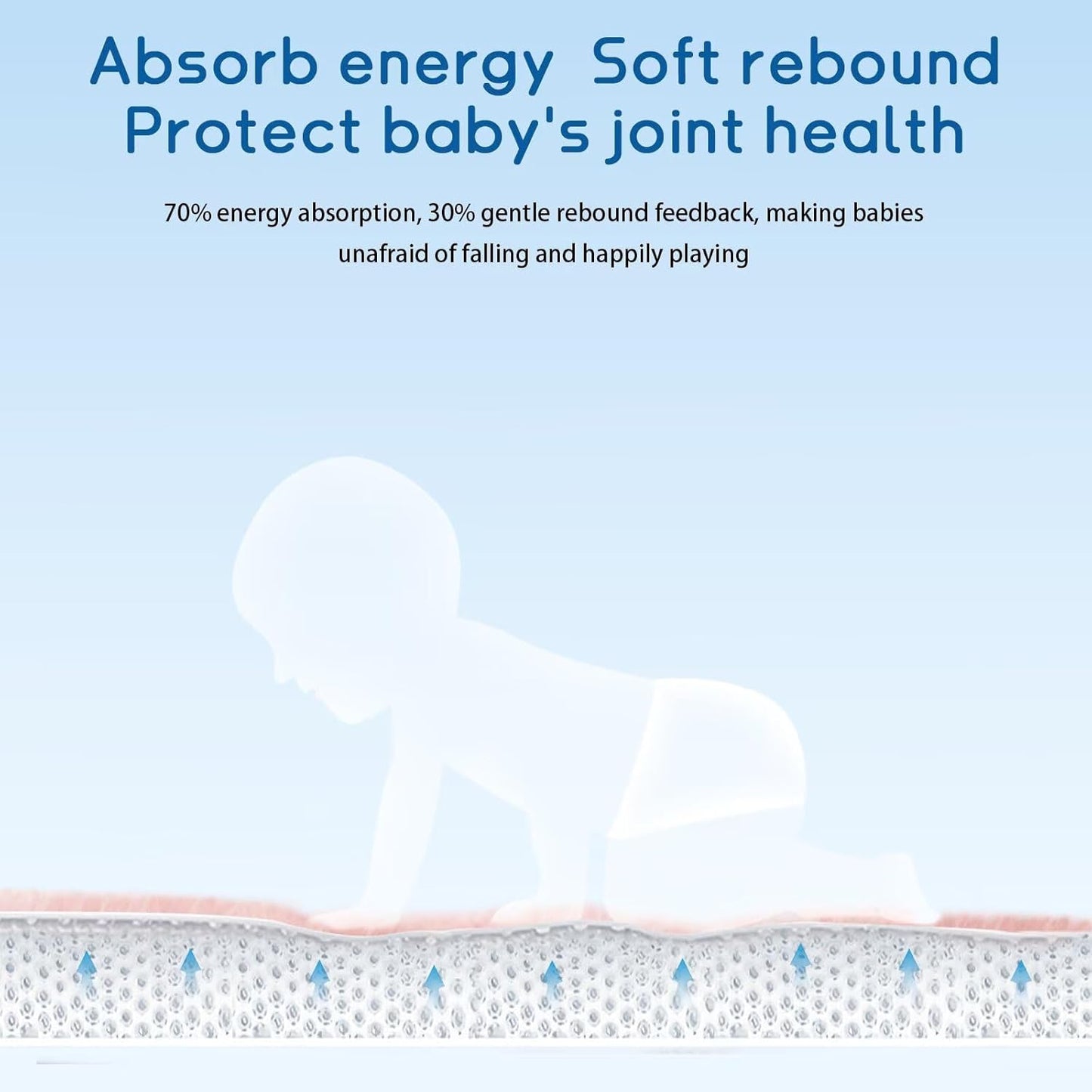 Baby Play Mat for Floor Tummy Time Nursery Rug Muscle Area Playroom Rug Tatami Mat 13'1"x6'7" Memory Foam 1.3" Thick Crawling for Babies,Toddlers, Infants, Kids(Light Gray)