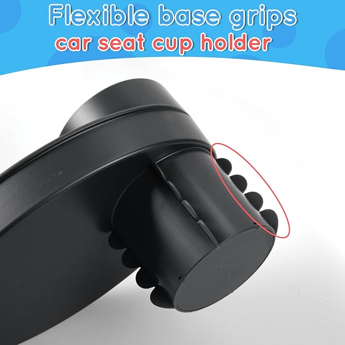 Car Seat Tray - Easily Expands Snack Tray Cup Holder Tray into 360° Cup & Travel Tray for Kids Car Seat, Booster, and Stroller (Black)