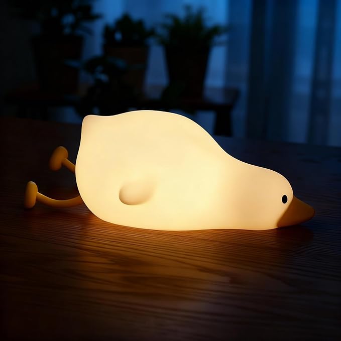 LED Duckling Night Light, Cute Duckling Three-Level Dimmable Night Light, Rechargeable Bedside Touch Lamp, Suitable for Boys and Girls Room Decoration