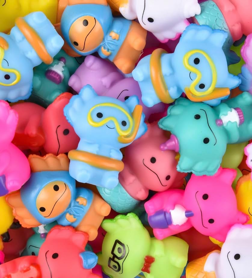 Nikki's Knick Knacks Rubber Axolotls in Costumes - Stress Relief, Fidget Toy, Party Favors, Reward Chest, Treasure Chest, Goodie Bags, Bath Toys - Axolotl Sea Animals - 10 Piece